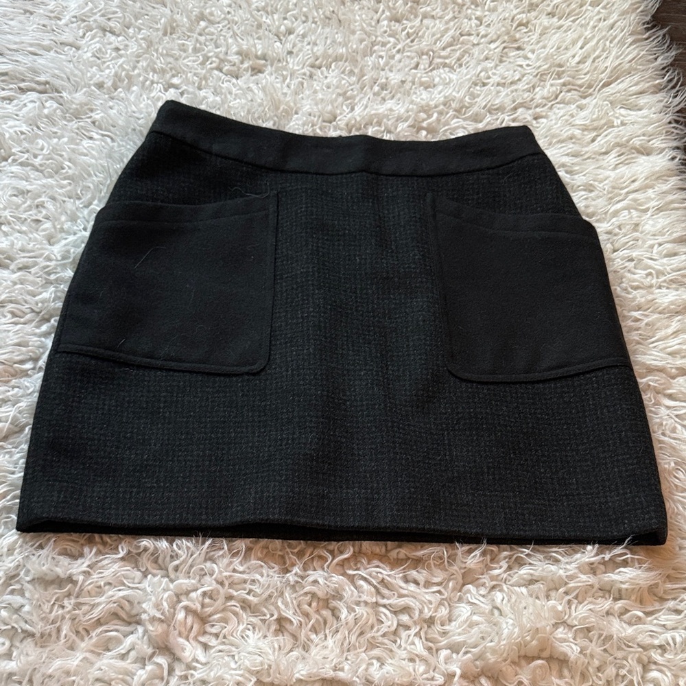 J. Crew Black Textured Mini Skirt